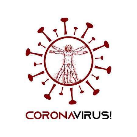 Logo design for coronavirus. Illustration of people infected with coronavirus as logo design.のイラスト素材