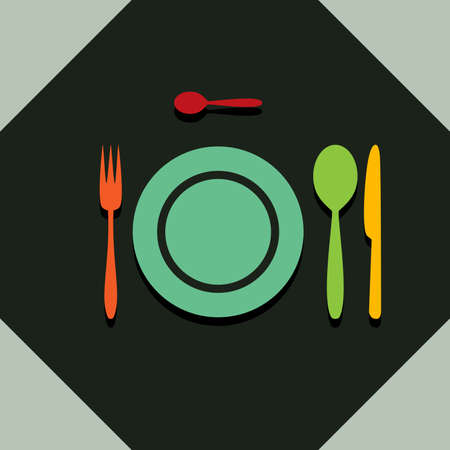 Cutlery in the restaurant. Illustration of cutlery in a restaurant as a symbol of cateringのイラスト素材