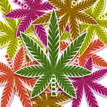 Cannabis as an icon. Illustration of cannabis as an icon and abstract backgroundのイラスト素材