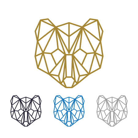 Grizzly bear as a logo design. Illustration of a grizzly bear as a logo design on a dark backgroundのイラスト素材