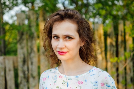 Beautiful young woman portrait, close up outdoor