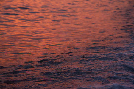 Summer and blue sea waves soft surface and beauty sunset