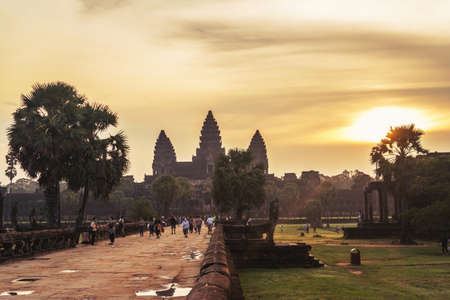 Road to Angkor Wat temple.の写真素材