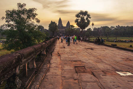 Road to Angkor Wat temple.の写真素材