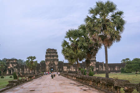 Road to Angkor Wat temple.の写真素材