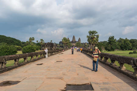 Road to Angkor Wat temple.の写真素材