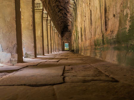 Ta Prohm temple Hall of Dancers in Angkor, Siem Reap, Cambodia.の写真素材