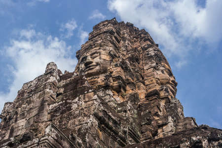 Faces at Bayon Temple, Siem Reap, Cambodiaの写真素材