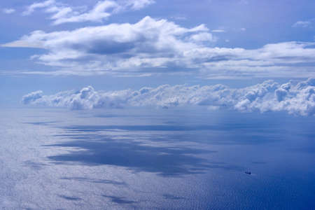 Beautiful aerial view of the islands from the planeの写真素材