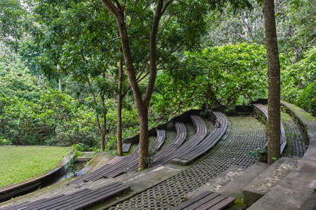 Open Stage in Ubud monkey forest, Bali island, Indonesiaの写真素材