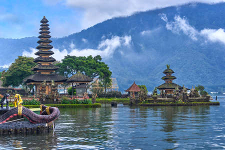 Pura Ulun Danu Beratan temple on Bali island, Indonesiaの写真素材