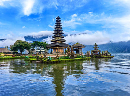 Pura Ulun Danu Beratan temple on Bali island, Indonesiaの写真素材