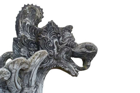 Scary mythology statue isolated on white backgroundの写真素材