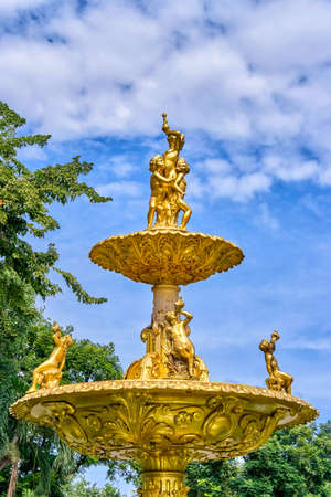 Suan Saranrom Park fountain in Bangkok, Thailandの写真素材