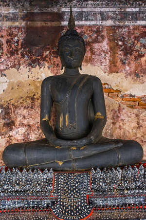 Buddha Gallery in Wat Suthat temple, Bangkok, Thailandの写真素材
