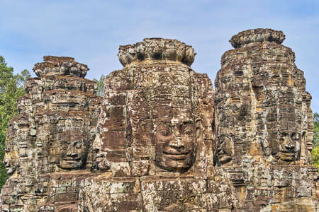 Stone faces at Bayon Temple, Siem Reap, Cambodia