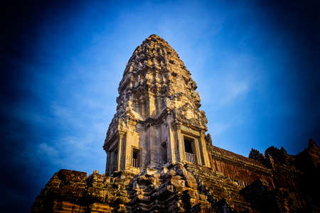 Bakan central tower of Angkor Wat temple, Siem Reap, Cambodiaの写真素材