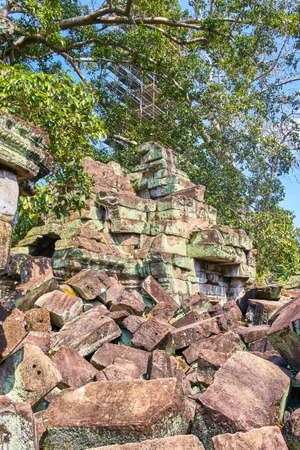 Preh Khan temple stone ruins, Siem Reap, Cambodia