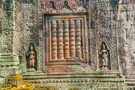 Bas-relief in Preh Khan temple, Siem Reap, Cambodiaの写真素材