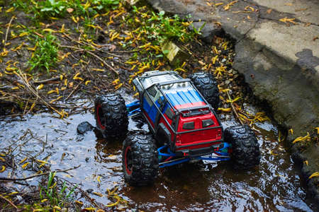Radio-controlled car movementの写真素材