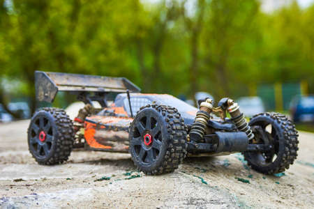 Radio-controlled car movementの写真素材