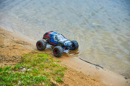Radio-controlled car movementの写真素材