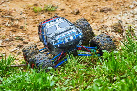 Radio-controlled car movementの写真素材
