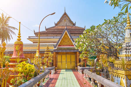 Wat Preah Prom Rath beautiful temple in Siem Reap, Cambodiaの写真素材