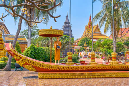 Wat Preah Prom Rath beautiful temple in Siem Reap, Cambodiaの写真素材