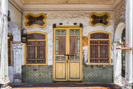 Old house in Penang island, Georgetown, Malaysiaの写真素材