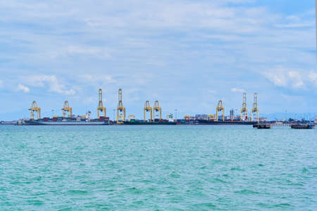 Penang island sea port in Malaysiaの写真素材
