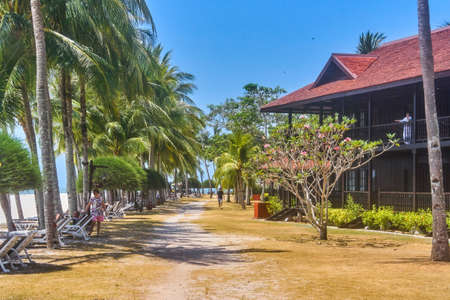 LANGKAWI, MALAYSIA - FEBRUARY 19, 2018: Nice luxury villa on the Cenang beachのeditorial素材