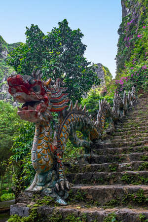 Hang Mua (Mua Cave mountain) steps in Ninh Binh, VietNamの写真素材