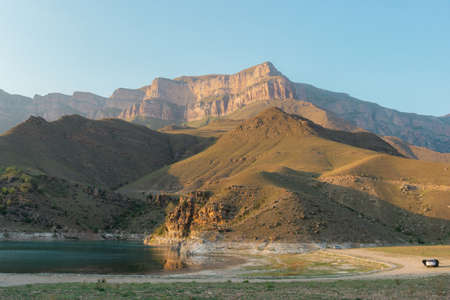 Scenic caucasus mountainsの写真素材