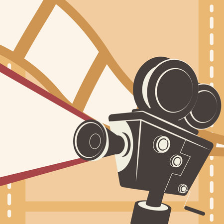 Poster of the Camera Turning on the Filmのイラスト素材
