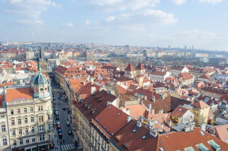 view of prague taken from the top of saint nicolas church.のeditorial素材