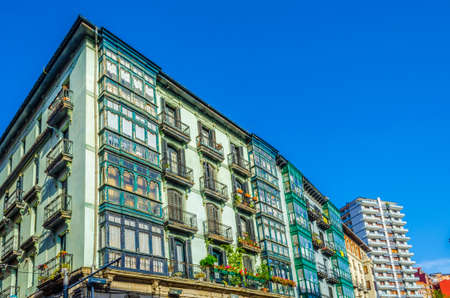Colorful houses on a street in Bilbao, Spain
の写真素材