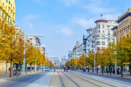 People are strolling through Paseo de la Independencia in Zaragoza, Spain
のeditorial素材