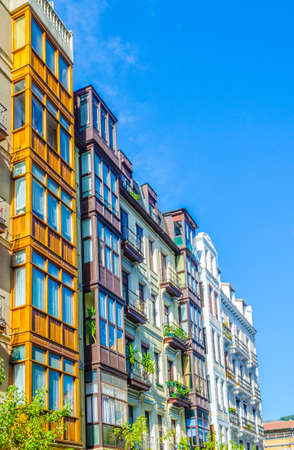 Colorful houses on a street in Bilbao, Spain
の写真素材