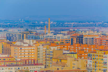 Aerial view of Zaragoza, Spainの写真素材