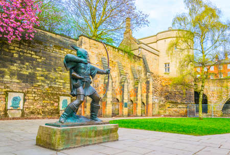 Statue of Robin Hood in Nottingham, Englandのeditorial素材