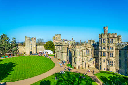 Courtyard of the Warwick castle, Englandのeditorial素材