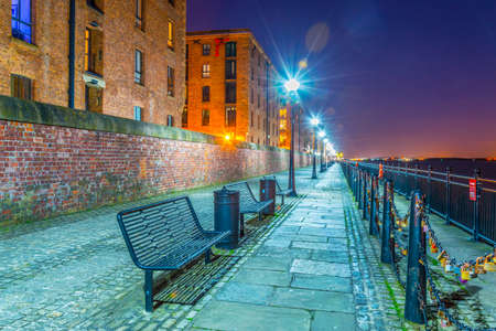 View of the kings parade in docklands of Liverpool, Englandのeditorial素材
