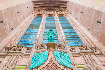 View of the Liverpool cathedral, Englandの写真素材