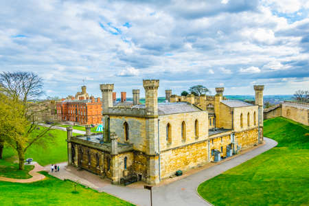 Courtyard of the lincoln castle, Englandのeditorial素材