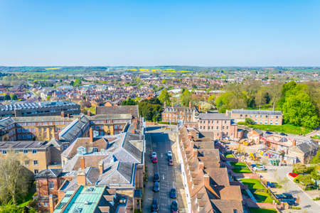 Aerial view of Warwick, Englandの写真素材