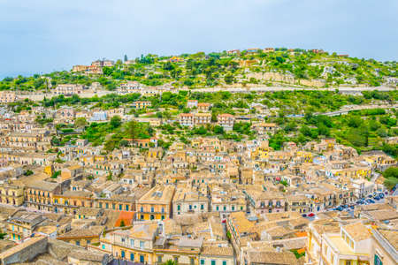 Aerial view of Modica, Sicily, Italy