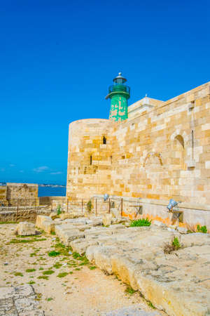 View of the castello maniace in Syracuse, Sicily, Italyのeditorial素材