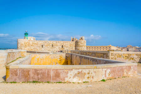 View of the castello maniace in Syracuse, Sicily, Italy