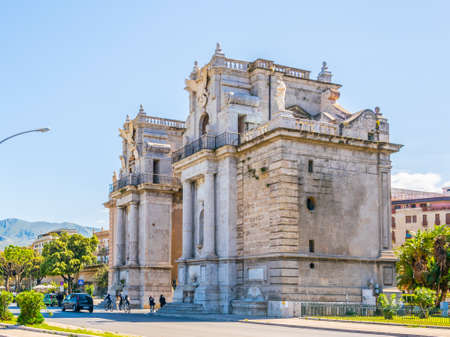 View of Porta felice in Palermo, Sicily, Italyのeditorial素材